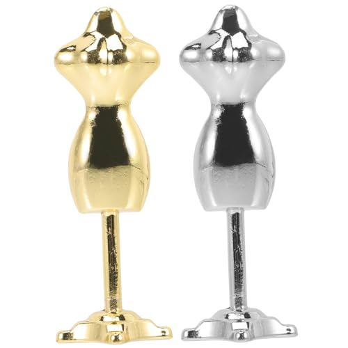 FRCOLOR 2 Stück Teiliges Miniatur puppenständer aus Hochwertiger Legierung Kompakter Puppenkleiderhalter für Faltenfreie Display von Puppenkleidung Dekorativer Tischmannequin in Glänzend von FRCOLOR
