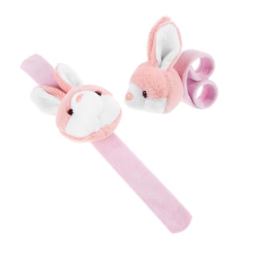 FRCOLOR 2 Stück Teiliges Plüsch Slap Armband mit Niedlichem Kaninchenmotiv Leichtes Bequemes Stofftier Schnapparmband für Kindergeburtstag Partydeko und FRCOLOR 2 Stück Teiliges Plüsch Slap Armband mit Niedlichem Kaninchenmotiv Leichtes Bequemes Stofftier Schnapparmband für Kindergeburtstag Partydeko und von FRCOLOR