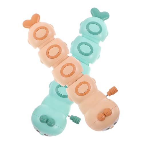 FRCOLOR 2 Stück Teiliges Wind Up Krabbeltier Selbstbewegende Krabbeltiere in Grün und Orange Motorische für Ab Jahren als Geburtstagsgeschenk und Party Mitgebsel von FRCOLOR