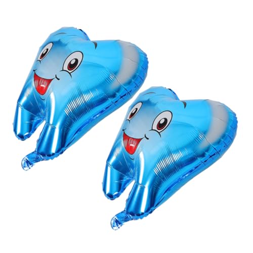FRCOLOR 2 Stück Teiliges Zahnballon Zahnförmige Party Dekorationen Spielerisch Cartoonartig Geeignet für Shower Geburtstag Einfache Befüllung Blau von FRCOLOR