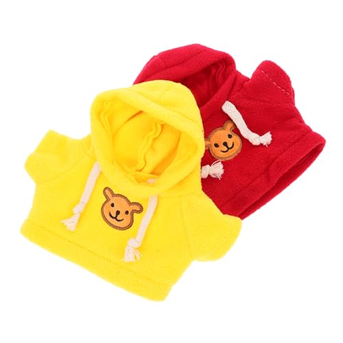 FRCOLOR 2 Stück Teiliges aus Puppen Hoodies für Große Plüschbären Austauschbare Kleidung Gelb und Rot für Stofftieraccessoires und Puppenkleidung von FRCOLOR
