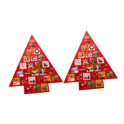 FRCOLOR 2 Stücke Papier Adventskalender Boxen mit Fächern DIY Leere Geschenkboxen zum Befüllen Weihnachts Countdown Design für Festliche Tischdekoration und Partygeschenke von FRCOLOR