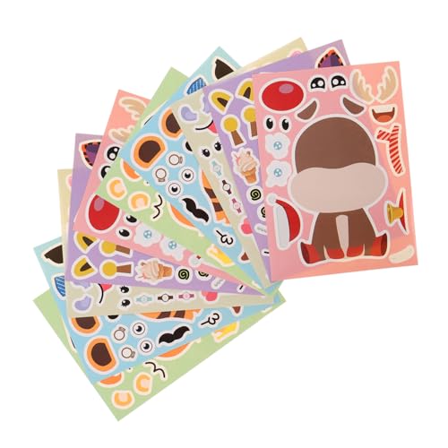 FRCOLOR 20 Blatt Teiliges Tiergesicht Aufkleber für Kreative DIY Make A Face Sticker mit Tiger Giraffe Hirsch Nashorn für Jungle Birthday Party Dekoration und Schulbelohnungsspielzeug FRCOLOR 20 Blatt Teiliges Tiergesicht Aufkleber für Kreative DIY Make A Face Sticker mit Tiger Giraffe Hirsch Nashorn für Jungle Birthday Party Dekoration und Schulbelohnungsspielzeug von FRCOLOR