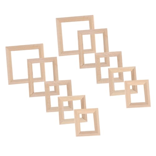 FRCOLOR 20 Stck. Teiliges Mini Holz Fotorahmen für Puppenhaus Handgefertigte Miniatur Bilderrahmen aus Massivem Holz Realistische Wanddekoration für Puppenmöbel und Miniaturhäuser von FRCOLOR