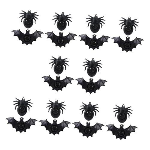FRCOLOR 20 Stück Halloween Spider und Bat Pfeifen für Gruselige Geräuschmacher für Halloween Partys Wiederverwendbare Kunststoffpfeifen für Kreative Dekoration und Spielspaß von FRCOLOR