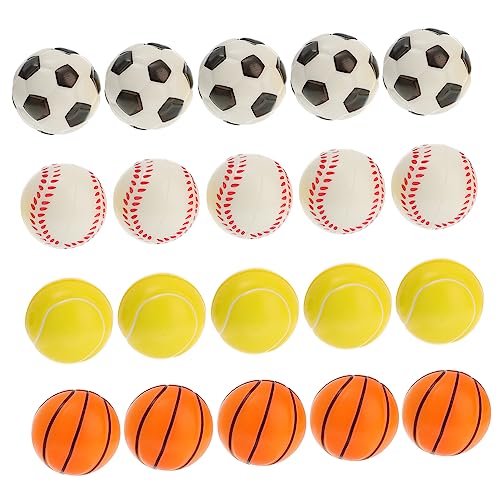 FRCOLOR 20 Stück Mini Schaumstoff Sportbälle Stressball für Erwachsene für Stressabbau und Sporttraining Fußball Basketball Tennis und Baseball FRCOLOR 20 Stück Mini Schaumstoff Sportbälle Stressball für Erwachsene für Stressabbau und Sporttraining Fußball Basketball Tennis und Baseball von FRCOLOR