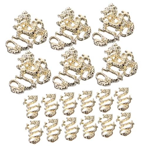 FRCOLOR 20 Stück Teiliges Dragon Nail Art Charms Vintage Metall Nageldekorationen mit Chinesischem Drachenmotiv Einzigartige Maniküre Schmuck für Damen Stilvolle Nail Supplies FRCOLOR 20 Stück Teiliges Dragon Nail Art Charms Vintage Metall Nageldekorationen mit Chinesischem Drachenmotiv Einzigartige Maniküre Schmuck für Damen Stilvolle Nail Supplies von FRCOLOR