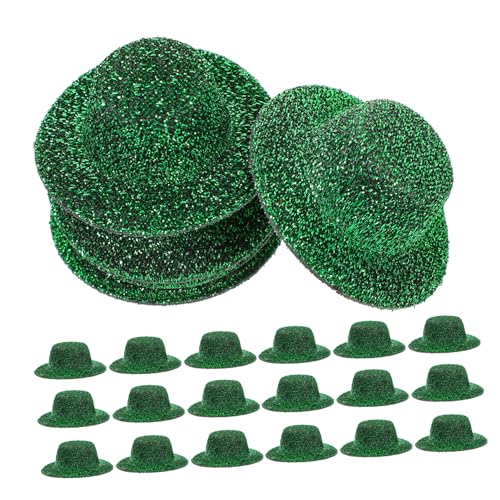FRCOLOR 20 Stück Teiliges Mini Jazz Hüte Miniatur Puppenhüte für DIY Basteln Partydekorationen Langlebige Mini Hüte Dunkelgrün für Puppenhaus und Handwerkliche Gestaltung von FRCOLOR