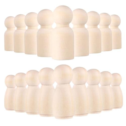 FRCOLOR 20 Stück Teiliges Set Unvollendete Holzpuppen Naturholz Diy Malen Peg Dolls für Kreative Bastelprojekte Pädagogische Holzfiguren für Dekoration und Geschenkideen von FRCOLOR