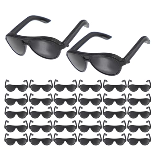 FRCOLOR 200 Stück Miniatur Sonnenbrillen Schwarz für Puppen Kleine Leichte Dollhouse Accessoires zum Basteln DIY Eyewear für Mini Brillen für Puppenkostüme von FRCOLOR