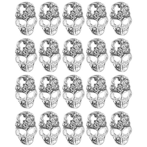 FRCOLOR 20Pcs Schädel Nagel Nieten Legierung 3D Ghost Head Nail Art Strass Diamanten Edelsteine ??Dekoration für Halloween Fingernägel Zehennägel Design FRCOLOR 20Pcs Schädel Nagel Nieten Legierung 3D Ghost Head Nail Art Strass Diamanten Edelsteine ??Dekoration für Halloween Fingernägel Zehennägel Design von FRCOLOR