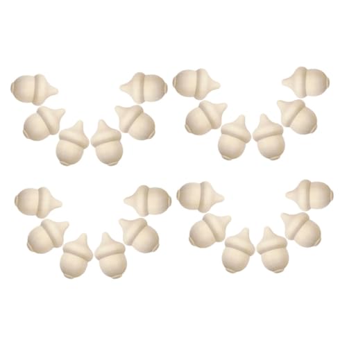 FRCOLOR 24 Stück Teiliges Holz Eicheln Unbehandelt Rustikale DIY Deko für Bastelprojekte Herbst Weihnachten Kreative Handarbeit Holzfiguren von FRCOLOR