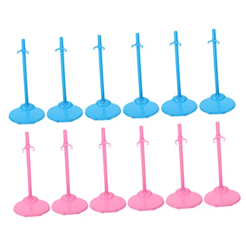 FRCOLOR 24 Stück Teiliges Puppenständer Stabile und rutschfeste Doll Support Ständer Farblich Sortiert Blau und Flacher Boden für Sicheren Halt zum Präsentieren und Ausstellen von Figuren von FRCOLOR