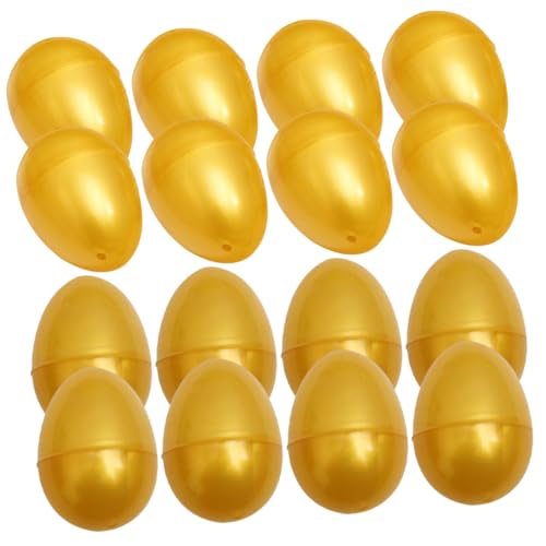 FRCOLOR 24 Stück Teiliges Runde Goldene Kunststoff eier Leere Geschenkverpackung Wiederverwendbare für Ostern Partydekoration zum Befüllen und Verlosen von FRCOLOR