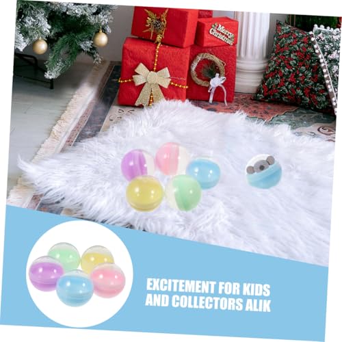 FRCOLOR 25 Stück Teiliges Halbtransparente Macaron-farbene Greifautomatenkapseln Befüllbar mit Pp-bällen Kindersichere Überraschungskapseln für Spielzeugautomaten und Diy-bastelprojekte von FRCOLOR