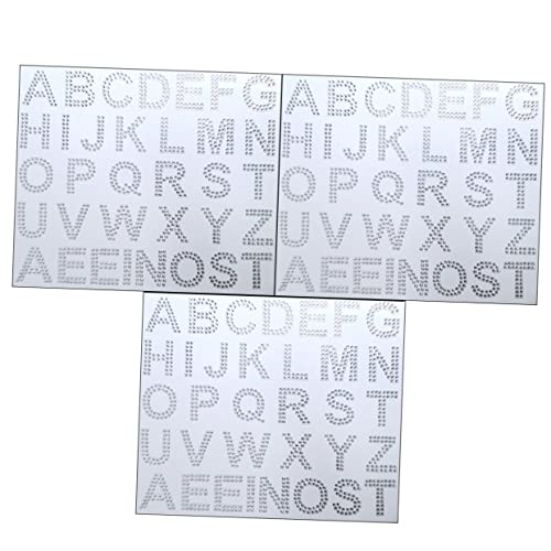 FRCOLOR 3 Blätter Bling Aufkleber Bögen Selbstklebende Glitzer Buchstaben Zahlen Strass Sticker für DIY Kleidung Taschen Bastelprojekte Einfache Anwendung Persönlichen Stil Ausdrücken von FRCOLOR