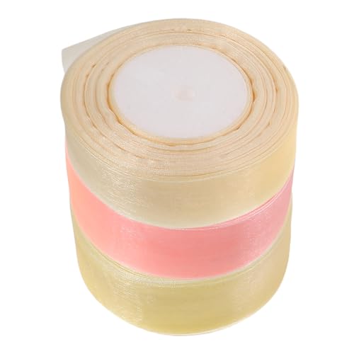 FRCOLOR 3 Rollen Transparente Chiffonbänder Yards Dekorative Organza Bänder für Hochzeiten Bastelprojekte und Blumenarrangements für Schleifen und Verpackungen FRCOLOR 3 Rollen Transparente Chiffonbänder Yards Dekorative Organza Bänder für Hochzeiten Bastelprojekte und Blumenarrangements für Schleifen und Verpackungen von FRCOLOR