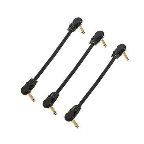 FRCOLOR 3 STÜCKE Instrumentenkabel mit Vergoldeten Steckern Rechtwinklig Gerade Gitarren Keyboard und Effektpedalkabel Doppelt Geschirmt Sauerstofffreier Kupferleiter Rauscharm Robust von FRCOLOR