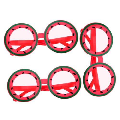 FRCOLOR 3 STÜCKE Teiliges Wassermelonen Sonnenbrillen Partyzubehör Sommer Strand Brillen Lustige Hawaii Foto Requisiten Leicht Tragbar und von FRCOLOR