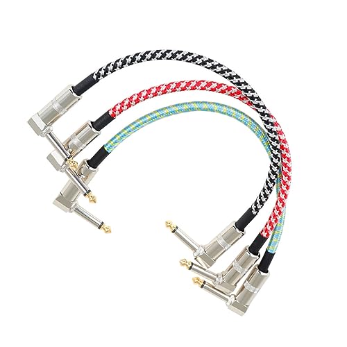 FRCOLOR 3 Stück Gitarren Effektkabel Nylon Gewebtes Audio Kabel für Störungsfreien von Instrumenten für Gitarren und Profiaudio Geräte von FRCOLOR