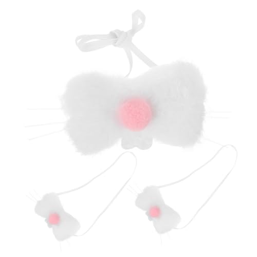 FRCOLOR 3 Stück Teiliges Kleines Hasen Nasen Kostüm aus Weichem Plüschstoff Niedliche Bunny Kostüm Accessoires für Osterfeiern und Festliche Auftritte von FRCOLOR