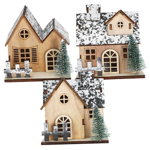 FRCOLOR 3 Teiliges LED Weihnachtshaus Set aus Rustikalem Holz Leuchtende Unbehandelte Häuser für Festliche Dekoration Vielseitig als Tisch Kamin und Regal Deko Geeignet FRCOLOR 3 Teiliges LED Weihnachtshaus Set aus Rustikalem Holz Leuchtende Unbehandelte Häuser für Festliche Dekoration Vielseitig als Tisch Kamin und Regal Deko Geeignet von FRCOLOR