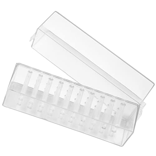 FRCOLOR 30 Löcher Nagelbohrer Halter Ständer Nagelbohrer Aufbewahrungsbox Transparente Kunststoff Aufbewahrungsbox Nagelschleifkopf Fall von FRCOLOR