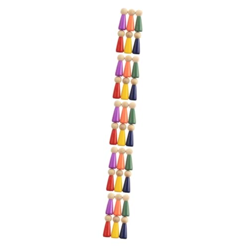 FRCOLOR 30 Stck. Teiliges DIY Holzfiguren zum Bemalen Unbemalte Holz Puppenkörper Kreative Peg Dolls für Kinderhandwerk Dekorative Holzfiguren für Basteln Fotorequisiten und Weihnachtsdeko von FRCOLOR
