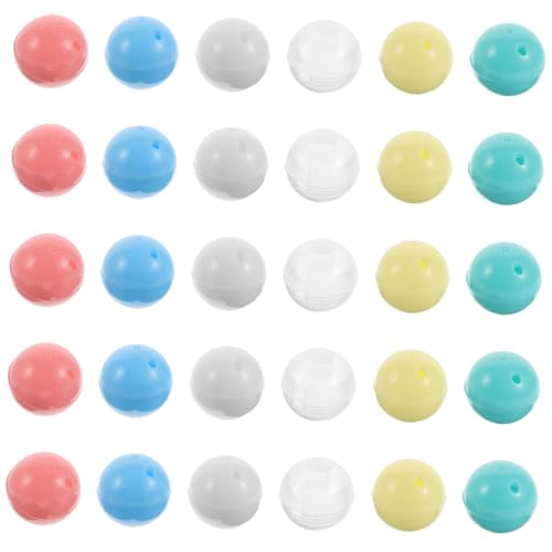 FRCOLOR 30 Stück Füllbare Knobelautomat Kugeln Öffbare Kunststoffkapseln für Claw Machines Preisbehälter Weiß Blau Grün Transparent Gelb für Kinderpreise von FRCOLOR