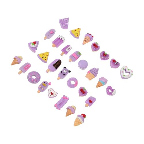 FRCOLOR 30 Stück Kawaii Food Nail Charms DIY Handyhüllen Dekoration aus Farbigem Resin Süße Miniatur Lebensmittel Modelle für Kreative Bastelprojekte von FRCOLOR