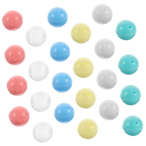 FRCOLOR 30 Stück Teiliges Farbige Kugelkapseln Leere Befüllbare Bälle Transparente Mini-verdrehkapseln für Kinderklammerautomaten DIY Dekorationen Wiederverwendbare Spielzeugbehälter von FRCOLOR