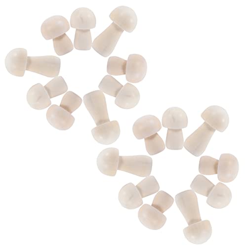 FRCOLOR 30 Stück Teiliges Holzpilz Naturbelassen Unbemalt für DIY Kinderbasteln Leichte Mini Holzpilze Sicher und Kreativ für Malprojekte und Pilzdekoration von FRCOLOR