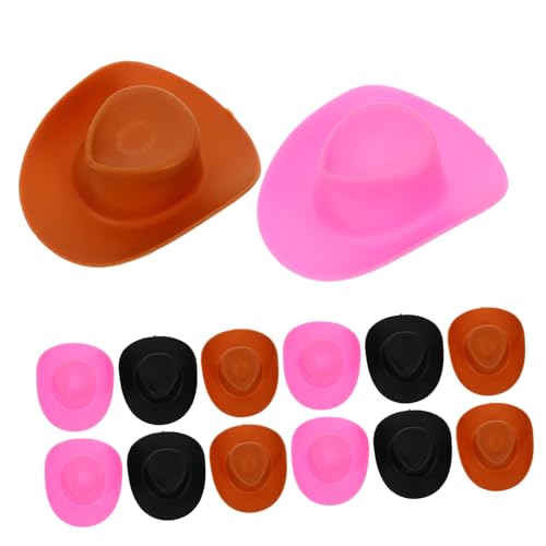 FRCOLOR 30 Stück Teiliges Mini Cowboy Hüte aus Abs Kleine Puppenhüte für DIY Basteln Hautfreundlich Langlebig für Puppenhaus Dekoration Haaraccessoires und Kreative Geschenkideen von FRCOLOR