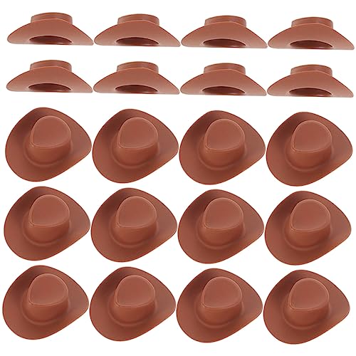 FRCOLOR 30 Stück Teiliges Mini Cowboy Hüte aus Stabilem Material Zierliche Puppenhüte für DIY Bastelprojekte Leichte Miniaturhüte zur Dekoration von Puppen für Partys und Festlichkeiten von FRCOLOR