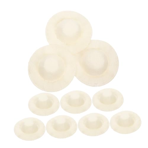 FRCOLOR 30 Stück Teiliges Miniatur Strohhüte aus Kleine Puppenhüte für DIY Basteln Puppenhaus Dekoration Praktische Leichte Mini Hüte für Kreative Geschenke und Partys von FRCOLOR