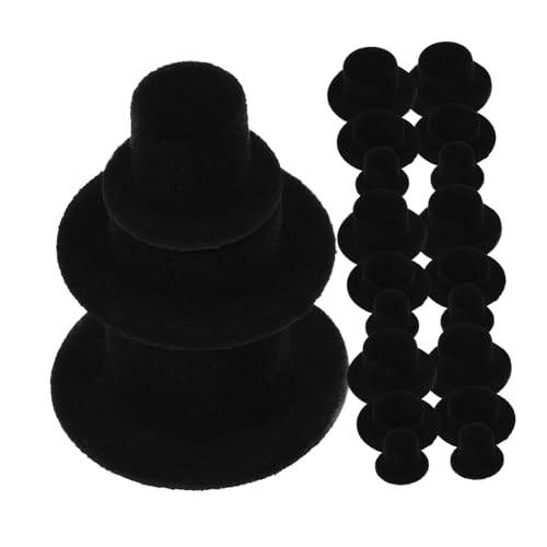 FRCOLOR 30 Stück Teiliges Miniatur Top Hut aus Flockigem Kunststoff Langlebige DIY Puppenhüte in DREI Vielseitig für Weihnachtsdekoration Bastelprojekte und Schneemann Accessoires von FRCOLOR