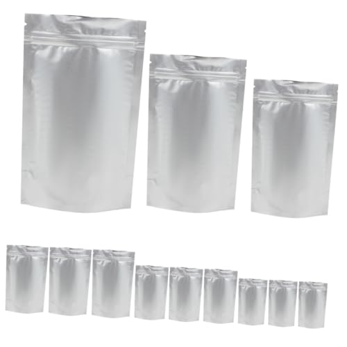 FRCOLOR 30St Druckverschlussbeutel aus Aluminiumfolie Aufbewahrungsbeutel für Lebensmittel Vakuumierbeutel packtaschen aufbewahrungssack wiederverwendbare Snackbeutel Taschen packen Silver von FRCOLOR