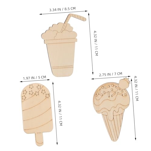 FRCOLOR 32 Stück Teiliges Eiscreme Holzfiguren zum Bemalen Unbehandelte Glatte Holzstücke für Kreative DIY Kinderbasteleien Lernspielzeug für Kunstförderung und FRCOLOR 32 Stück Teiliges Eiscreme Holzfiguren zum Bemalen Unbehandelte Glatte Holzstücke für Kreative DIY Kinderbasteleien Lernspielzeug für Kunstförderung und von FRCOLOR