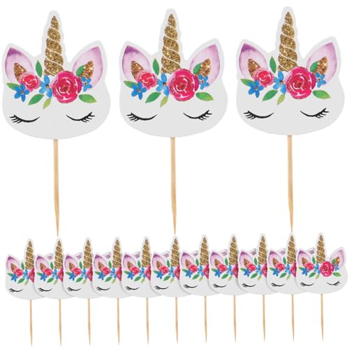 FRCOLOR 36 Stück Teiliges Einhorn Cupcake Picks aus Papier Verstellbare Tortendeko für Kuchen und Dessert Sichere Backdekoration für Geburtstagsparty und Familienfeier FRCOLOR 36 Stück Teiliges Einhorn Cupcake Picks aus Papier Verstellbare Tortendeko für Kuchen und Dessert Sichere Backdekoration für Geburtstagsparty und Familienfeier von FRCOLOR