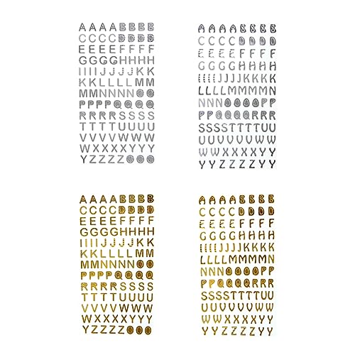 FRCOLOR 4 Blätter Goldene und Silberne Buchstaben Aufkleber Selbstklebende Sticker für Scrapbooking Tagebuch und DIY Projekte für Bastelarbeiten und Kreative Dekorationen FRCOLOR 4 Blätter Goldene und Silberne Buchstaben Aufkleber Selbstklebende Sticker für Scrapbooking Tagebuch und DIY Projekte für Bastelarbeiten und Kreative Dekorationen von FRCOLOR