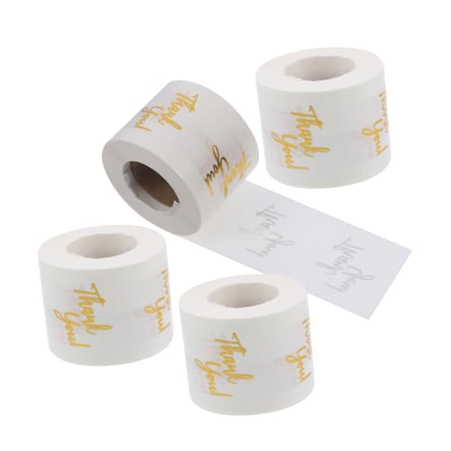 FRCOLOR 4 Rollen Selbstklebende Danke Aufkleber Transparente Runde Etiketten für Geschenkpäckchen Hochzeit und Kleine Unternehmen Dankbare Etiketten für Kreative Verpackungen FRCOLOR 4 Rollen Selbstklebende Danke Aufkleber Transparente Runde Etiketten für Geschenkpäckchen Hochzeit und Kleine Unternehmen Dankbare Etiketten für Kreative Verpackungen von FRCOLOR