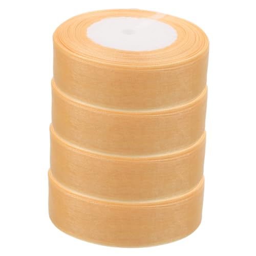 FRCOLOR 4 Rollen Transparente Garnband Breit Vielseitiges Verpackungsband für Blumensträuße Geschenkverpackung DIY Schleifen Festliche Dekoration Langlebig Flexibel für Verschiedene von FRCOLOR