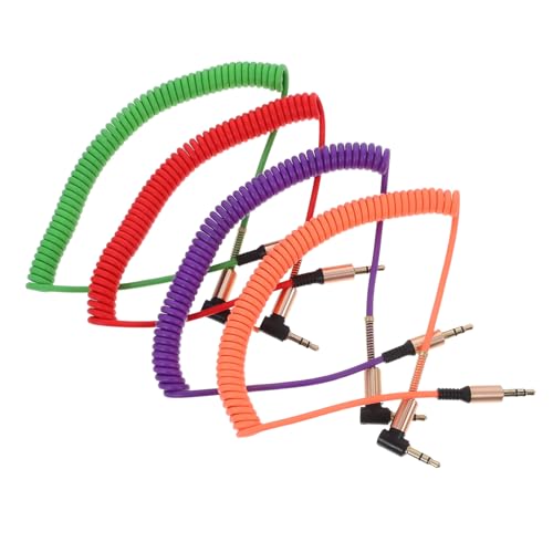 FRCOLOR 4 Stück Aux Kabel Gewinkelt Klinke Klinke Spiralkabel Farbig mit Vergoldeten Steckern für Auto Stereoanlage Smartphone Tablet Lautsprecher Zufällige Farbe Zufällige Farbe FRCOLOR 4 Stück Aux Kabel Gewinkelt Klinke Klinke Spiralkabel Farbig mit Vergoldeten Steckern für Auto Stereoanlage Smartphone Tablet Lautsprecher Zufällige Farbe Zufällige Farbe von FRCOLOR