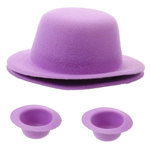 FRCOLOR 4 Stück Mini Filzhüte Lavendelviolett Kleine DIY Puppenhüte Schneemann-dekoration Leichte Bastel-accessoires für Weihnachten Halloween Festivals von FRCOLOR
