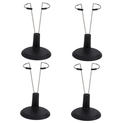 FRCOLOR 4 Stück Puppenständer Schwarz Tragbarer Bear Stand Doll Bracket Support Leicht Platzsparend für Puppen und Spielzeugmodelle Zuhause von FRCOLOR