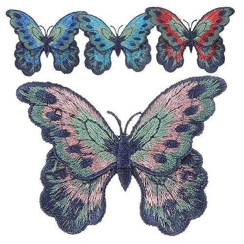 FRCOLOR 4 Stück Schmetterlingsstickdekoration Kleidung Stoff Patch Stickereiapplikationen gestickte Aufnäher Applikationen aufnähen Stickereiflecken nähen Gestickte Anwendung Polyestergarn FRCOLOR 4 Stück Schmetterlingsstickdekoration Kleidung Stoff Patch Stickereiapplikationen gestickte Aufnäher Applikationen aufnähen Stickereiflecken nähen Gestickte Anwendung Polyestergarn von FRCOLOR