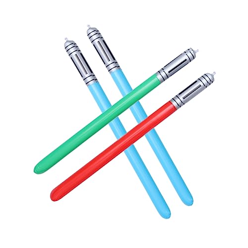 FRCOLOR 4 Stück Teiliges Aufblasbares PVC Lichtschwert Bunte Party Spielzeuge Sichere Sword Form Einfach Aufzublasen für Geburtstagsdeko und Kinderpartys Zufällige Farbe Zufällige Farbe von FRCOLOR