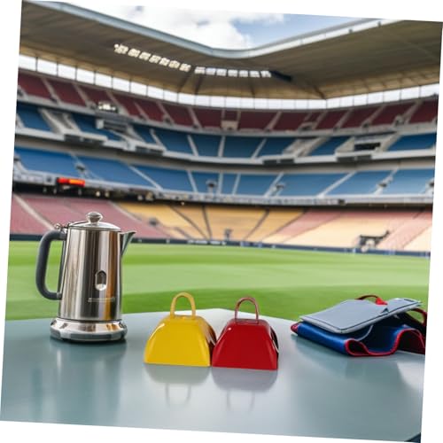 FRCOLOR 4 Stück Teiliges Handliche Metall Kuhglocken mit Griff Lauter Noisemaker für Sportveranstaltungen Fans Fußball Baseball Party von FRCOLOR