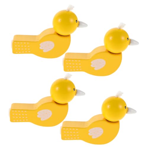 FRCOLOR 4 Stück Teiliges Holz vogelpfeifen mit Realistischem Vogel Design Kindgerechtes Musikinstrument Melodischer Klang Sicher für Kleinkinder und Geburtstagsgeschenk von FRCOLOR