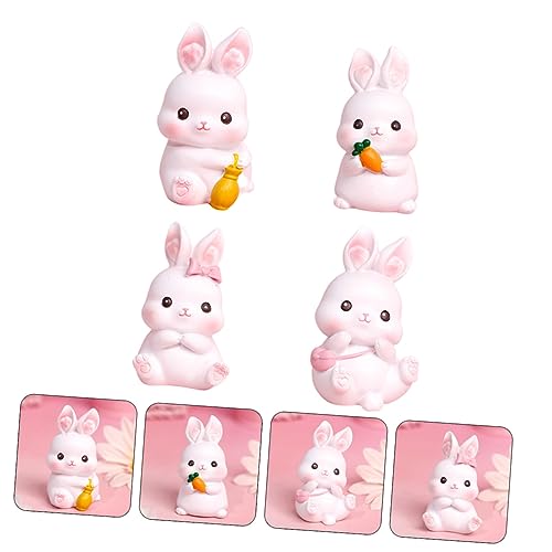 FRCOLOR 4 Stück Teiliges Niedliche Kaninchenfiguren aus Harz Dekorative Kindergeburtstags Tortendeko Kreative Auto Innenraum Verschönerung Liebevolle Partydekoration für Familie und FRCOLOR 4 Stück Teiliges Niedliche Kaninchenfiguren aus Harz Dekorative Kindergeburtstags Tortendeko Kreative Auto Innenraum Verschönerung Liebevolle Partydekoration für Familie und von FRCOLOR